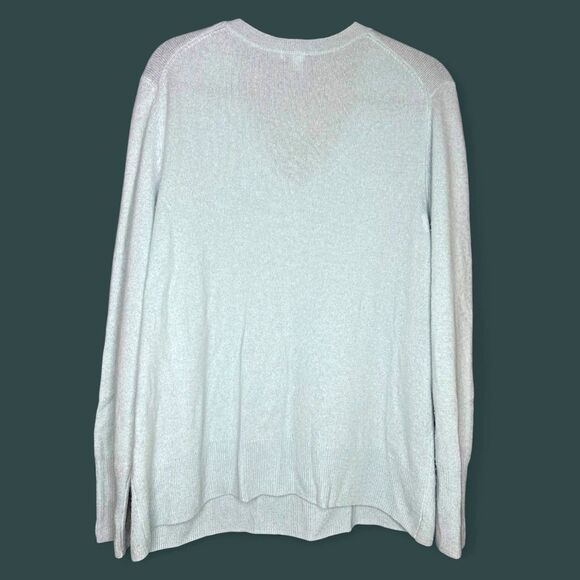 Halogen Women's 100% Cashmere Soft Pastel Robins Egg Blue V-Neck Sweater - Picture 2 of 6